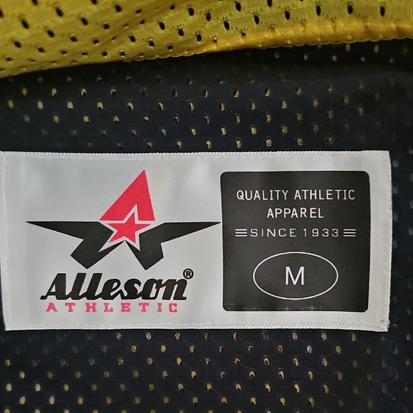 Alleson Yellow & Black Mesh Sports Jersey Size M - Picture 3 of 3